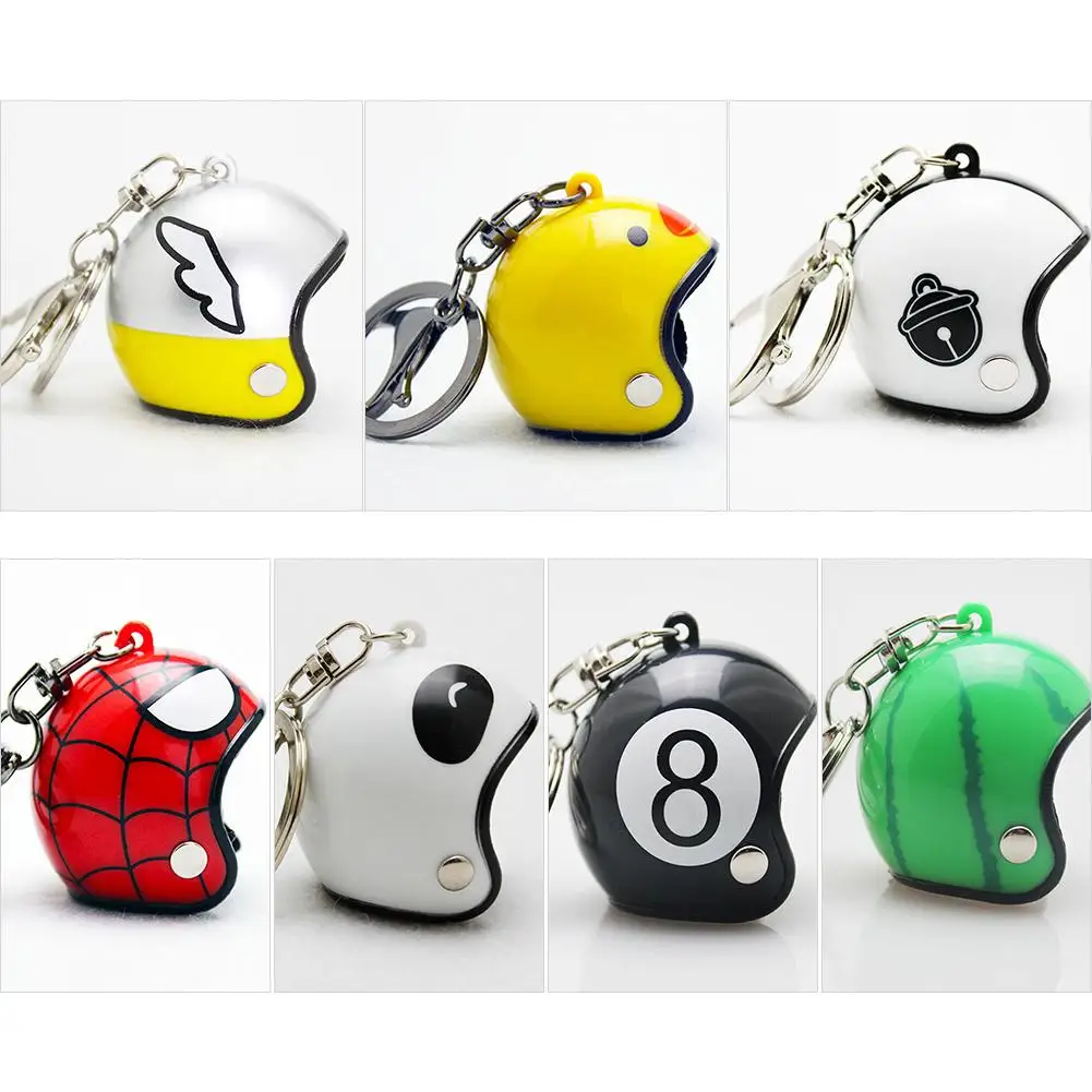 Creative Motorcycle Safety Helmets Car Auto Five-star Keychain Pendant Classic Key Ring Key Fob Holder Car Accessories