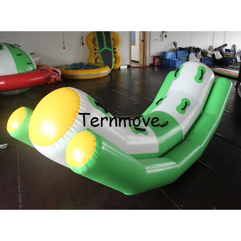 Opblaasbaar waterspeelgoed met luchtpomp Waterspel voor watersport pvc lucht water totter enkele lijn dubbele lijnen wip rocker