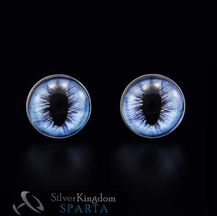 SPARTA Lifelike Ice Dragon Eye White Gold Electroplated cufflinks men's Cuff Links Free Shipping