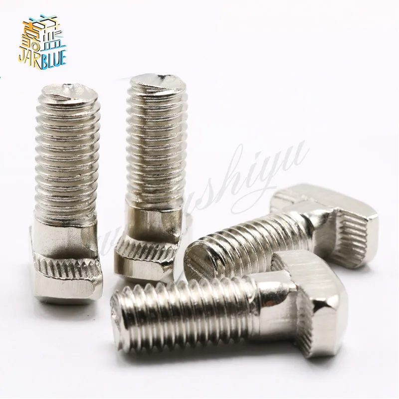 10/50pcs 2020 Series M5 Hammer Head T Bolt Screw Nickel Plated For 2020 Aluminum Profile T-slot M5*10/12/16/20/25mm