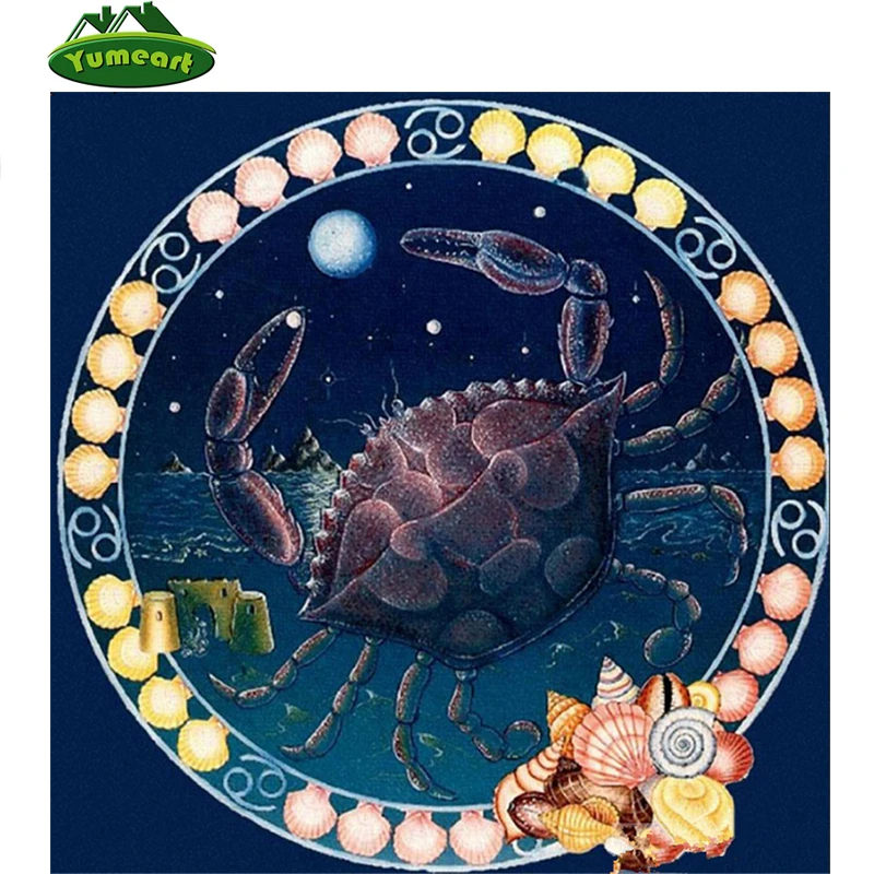 Needlework Diamond Embroidery Animal Crab DIY Diamond Painting Cross Stitch Sea Conch Pattern YHAllpaper Home & Living Decal