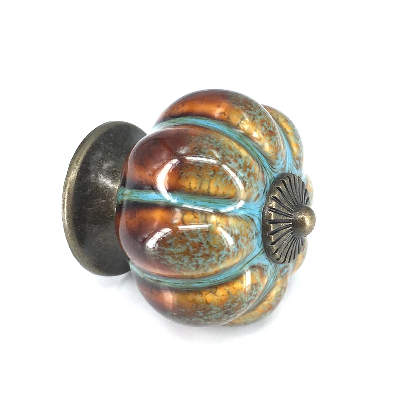 4pcs Pumpkin Ceramic knob for Kids/ Children, Kitchen Furniture Ceramic Cabinets Cupboard knob and handles