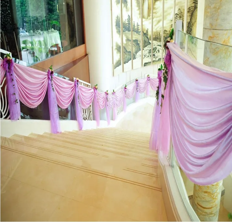 

Simple Ice Silk Swag for Wedding Backdrop Decoration Table Decoration 6m length Free Shipping