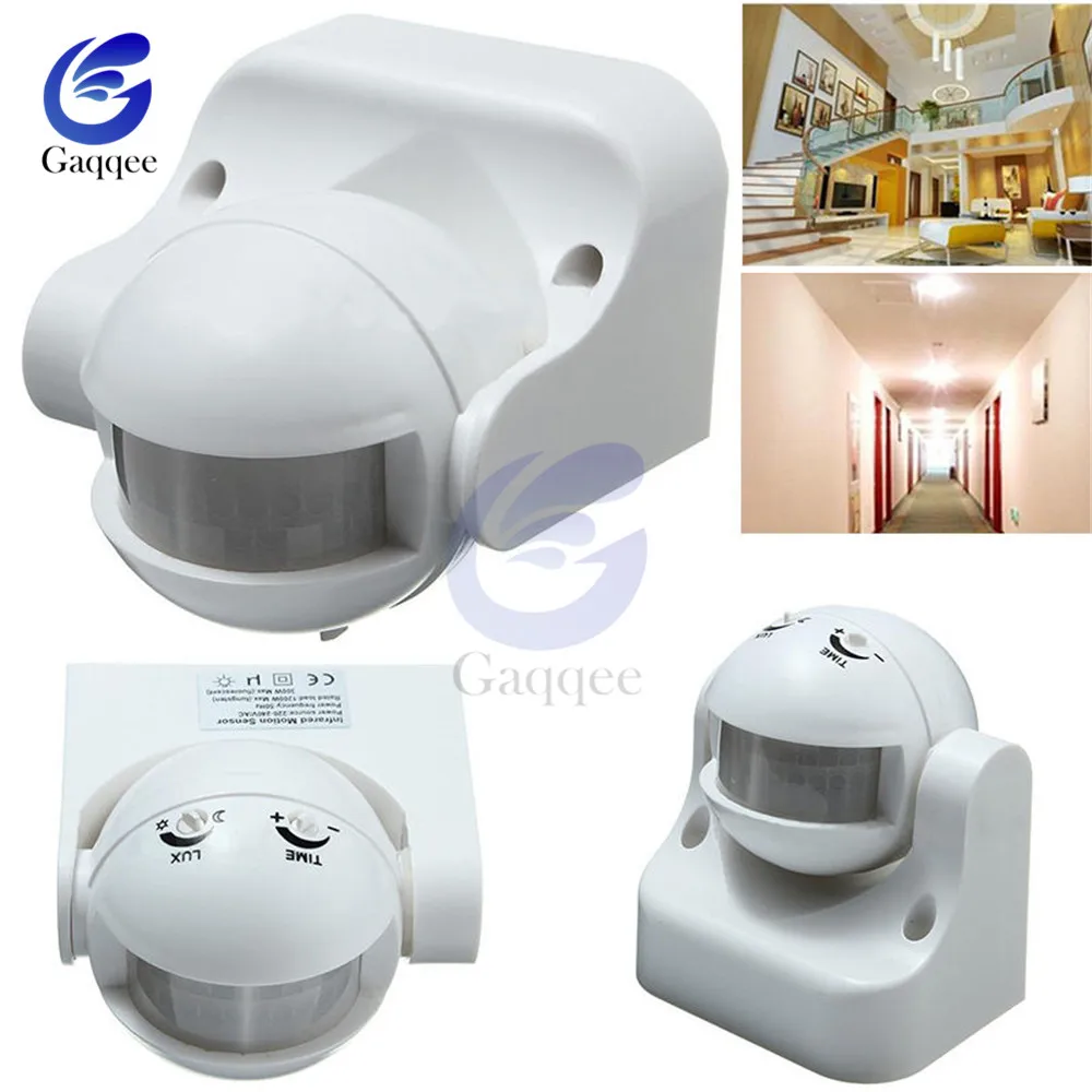 Ac 220V-240V 110V 180 Graden Outdoor Ip44 Security Pir Infrarood Bewegingssensor Detector Bewegingsschakelaar Max 12M 50Hz 3-2000lux