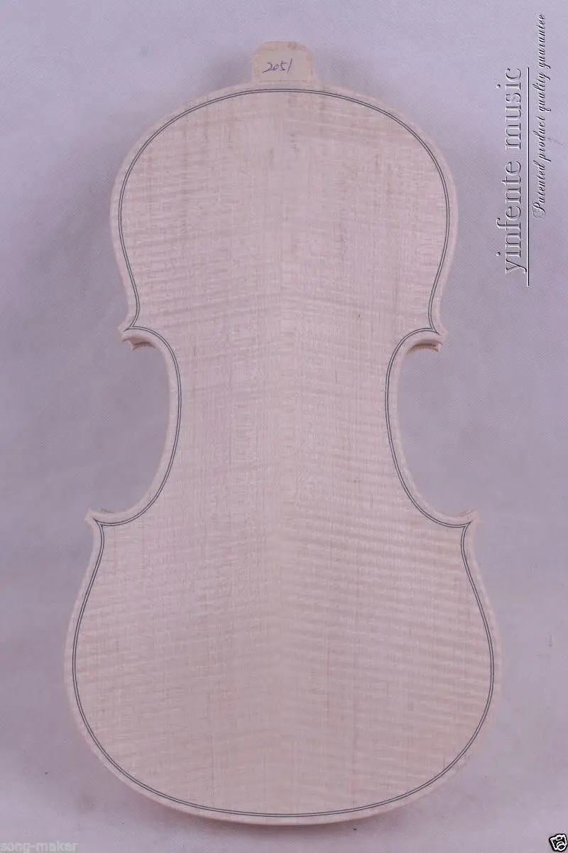 1 New 4/4 violin unfinished Flame maple Russian spruce top White Violin Body #2051