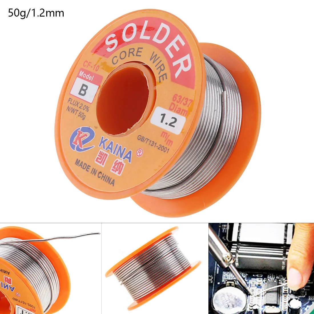 Portable 63/37 50g-100g 1.2mm-2.0mm Tin Fine Welding Wire Core Solder Wire with 2% Flux and Rosin for Electric Soldering Iron