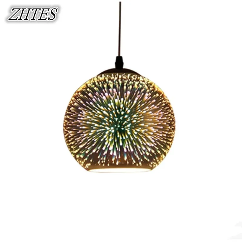 

Modern LED 3D Glass Ball Pendant Light Colorful Plated Glass Mirror Ball hanging light Dia 15cm/20cm/25cm/30cm 110V-240V