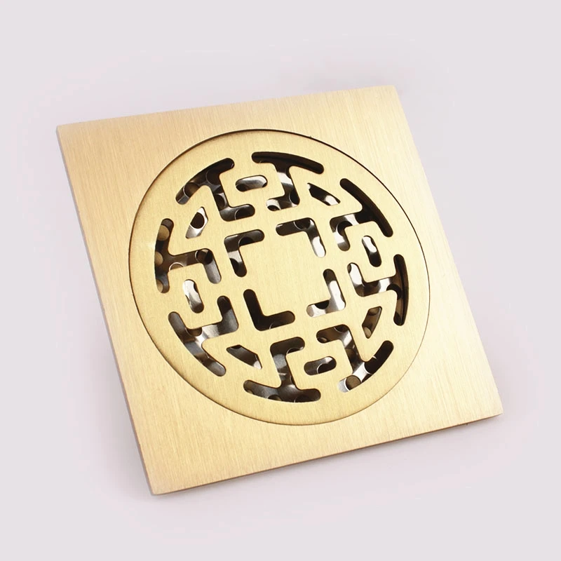 DONYUMMYJO 1pc 4 Inch Copper Deodorant Square Floor Drain Bathroom Washing Machine Floor Drain