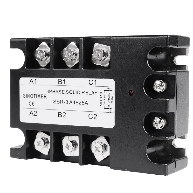 SSR 3 Phase Solid State Relay 25A SSR-25 AC to AC Solid State Relay SSR Relay Three Phase SSR 25A Rele