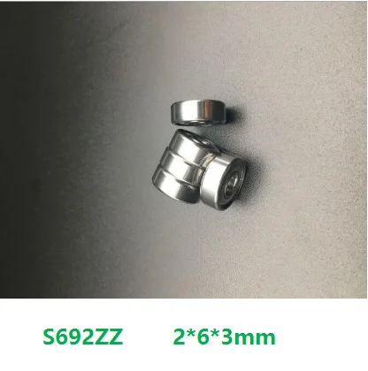 

50pcs/lot 2x6x3mm S692ZZ S692 ZZ S692 Z 692ZZ bearing 2*6*3mm Stainless Steel Deep Groove Ball Bearing 692