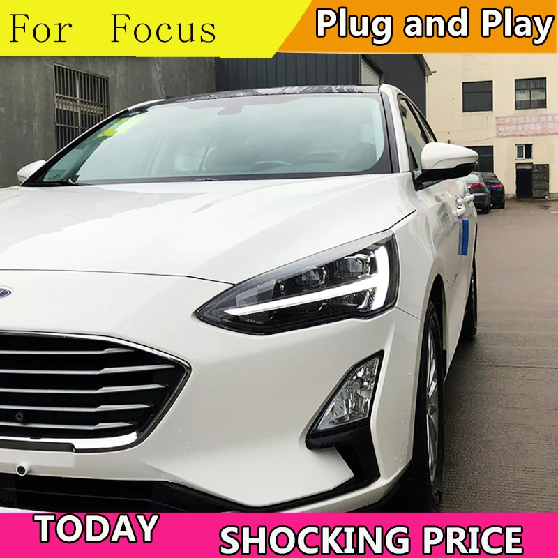 Car Styling for Ford Focus  2019 Headlights ALL LED Headlight Daytime Running Light DRL Bi-LED LENS