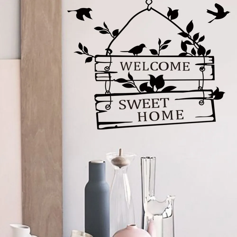 welcome sweet home door sign decoration wall decals ZYVA-8253-NA decorative vinyl wall stickers for home