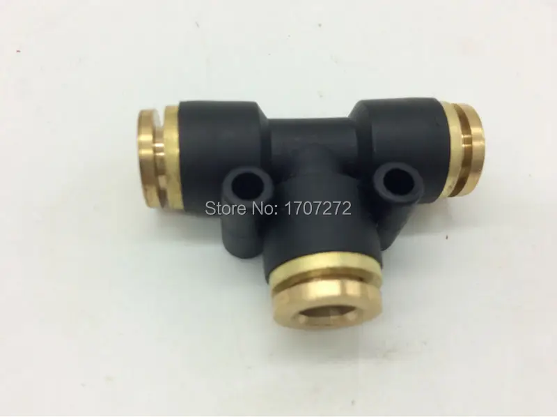 free shipping 6mm/8mm/10mm/12mm Tee hose connector, nylon pipe joint pneumatic air fitting,copper fitting