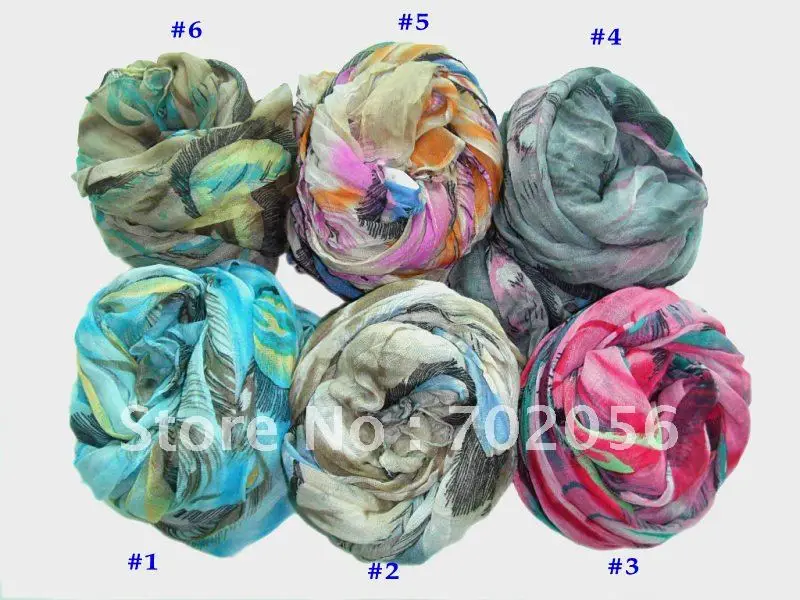 

Feather print voile Scarf Neck scarves scarf wraps shawls 180*80cm 11pc/lot #2103