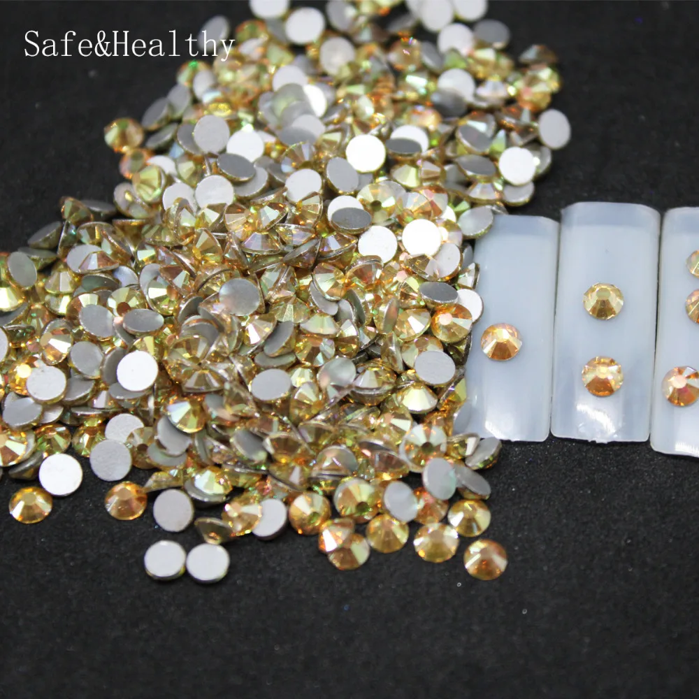 

SS16-SS50 sunlights Rhinestones Back Flat Round Nail Art Decorations And Stones Non Hotfix Rhinestones Crystals for DIY Glass