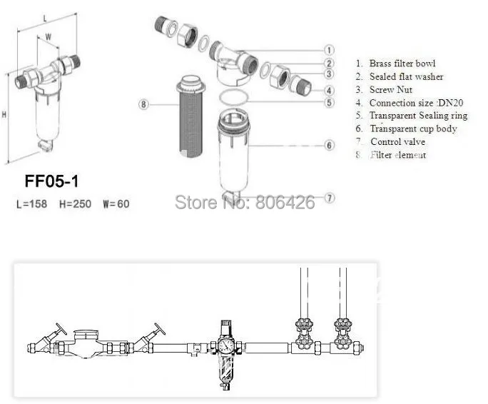 70 mikronów filtr wstępny klasy medycznej 316 ze stali nierdzewnej 3 T/godzinę, aby zapobiec piasku, metali i błotnistych, drobnych substancji