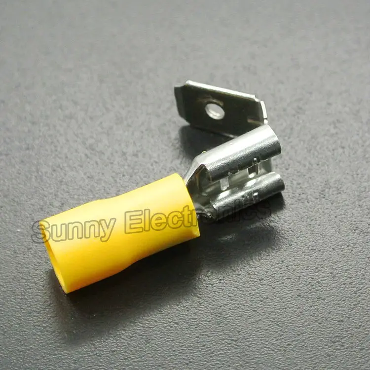 freeship 100x Yellow Piggyback Male Female Spade Terminals Connectors Car Boat Truck Wiring