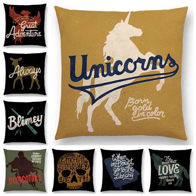 The Magician Harry Cushion Cover Magical Animals Unicorn Dragon Phoenix Wolf Basilisks Exciting Adventure Sofa Throw Pillow Case