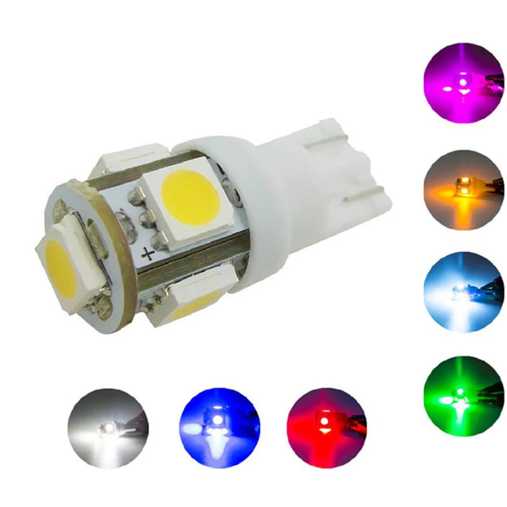 

2 шт. X T10 W5W 5 SMD 5050 194 168 светодиодный автомобиль клин хвост бортовой светильник лампа