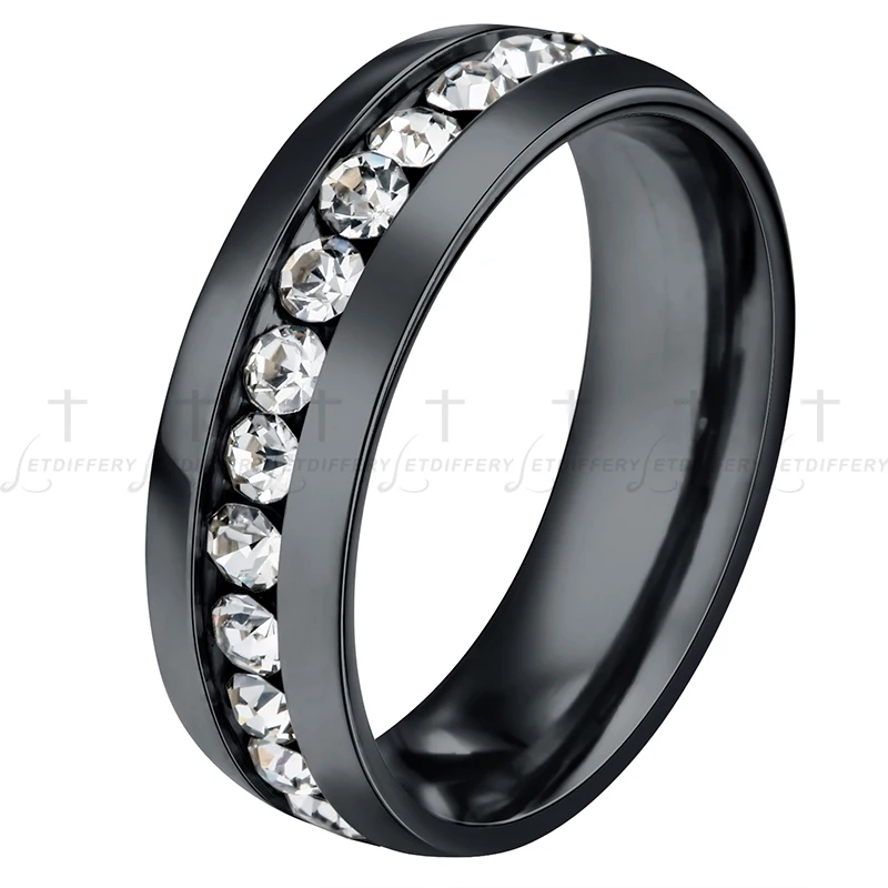 Letdiffery 316L Stainless Steel Charm 6MM  Rings For Couple 4 Colors Ring Anniversary Gifts Jewelry for Men Women