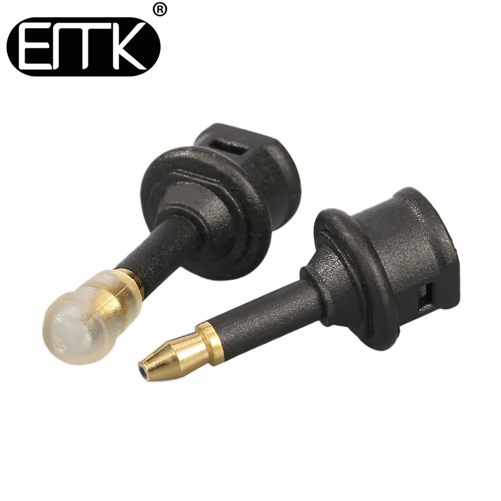 EMK 2pcs Toslink do Mini Toslink Adapter M/F 3.5mm optyczny przewód Audio złącza do TV, pudełko