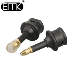 EMK 2pcs Toslink do Mini Toslink Adapter M/F 3.5mm optyczny przewód Audio złącza do TV, pudełko