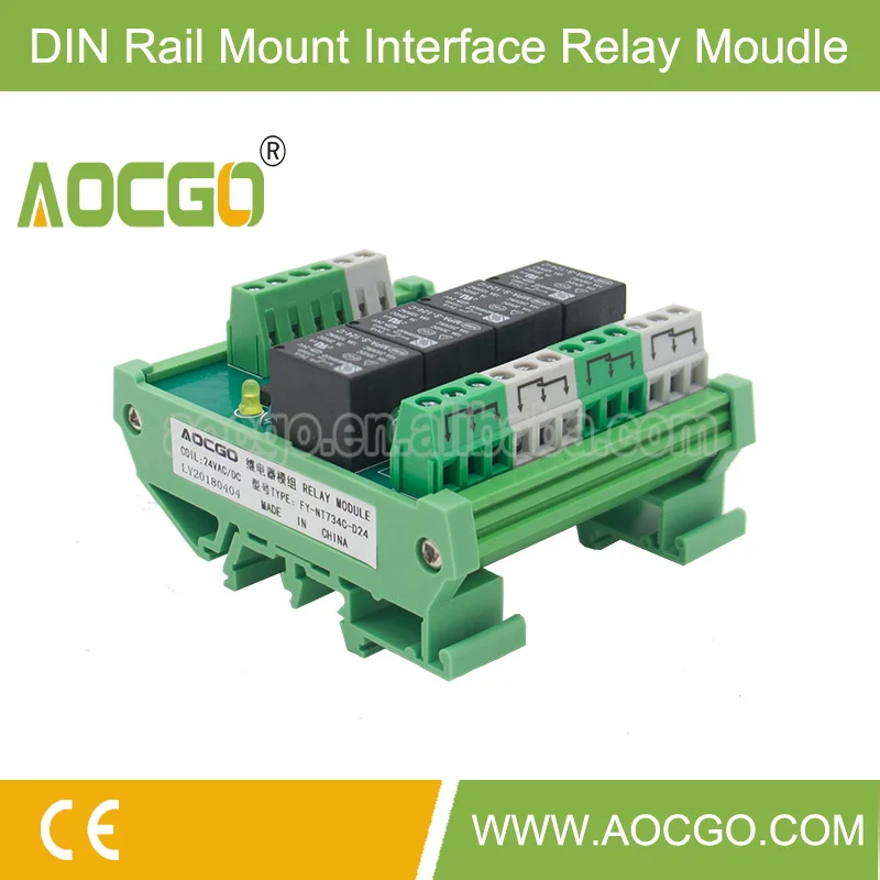 240 PCS 4 channel T73 AC/DC 24V DIN Rail Mount Relay Module