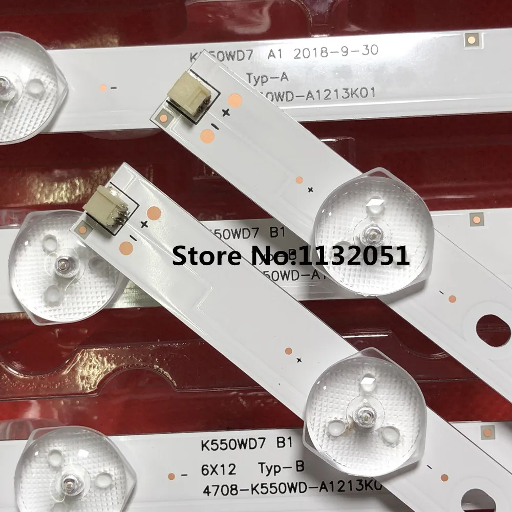 12 Buah Strip Lampu Latar LED untuk 55PUF6051/T3 55PUF6051/T3 55PUF6056/T3 LE55D8800 4708-K550WD-A3213K31 4708-k550wd-a3213k21 K550WD7