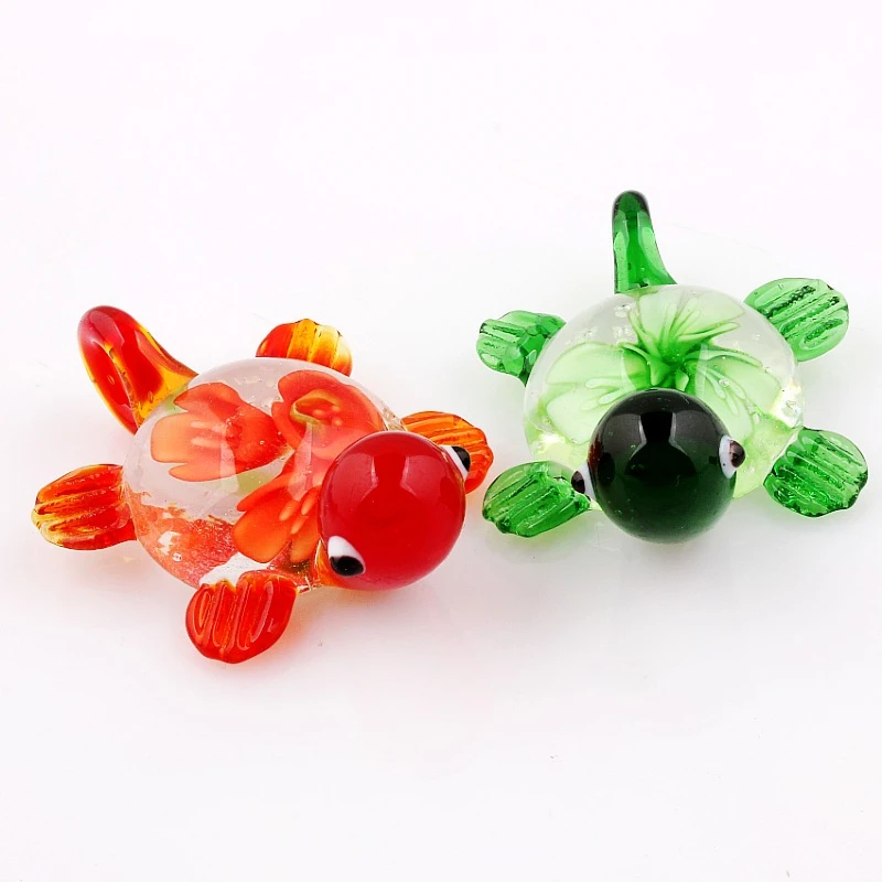 Qianbei Wholesale 6pcs Handmade Murano Lampwork Glass Mix Color Cartoon Turtle Pendant For Necklace