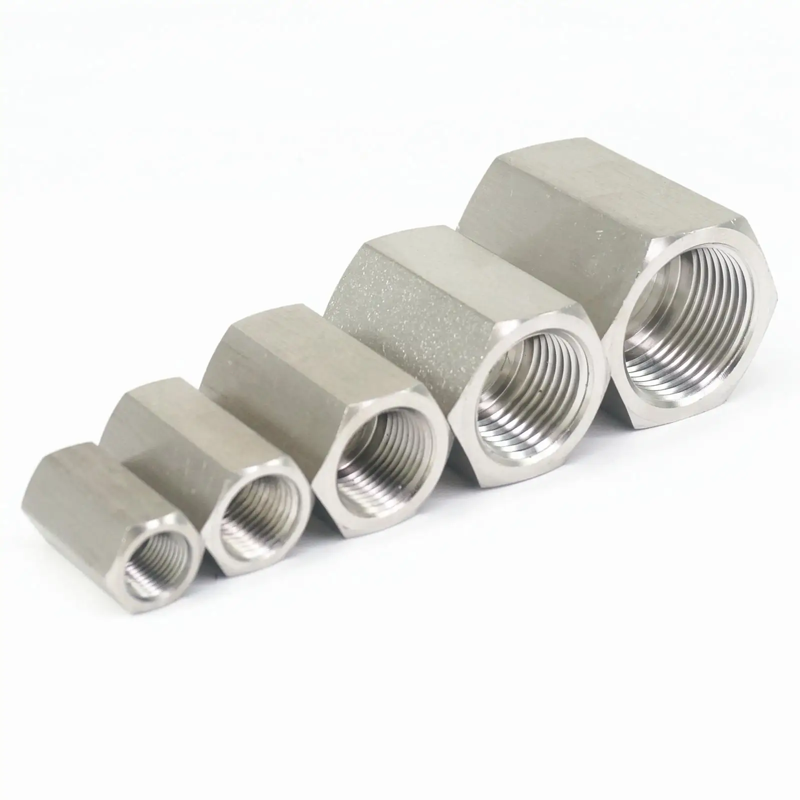 

1/8" 1/4" 3/8" 1/2" BSPP M8 M10 M12 M14 M16 Female 304 Stainless Steel Hex Nut Rod Pipe Fitting Connector 600 Bar