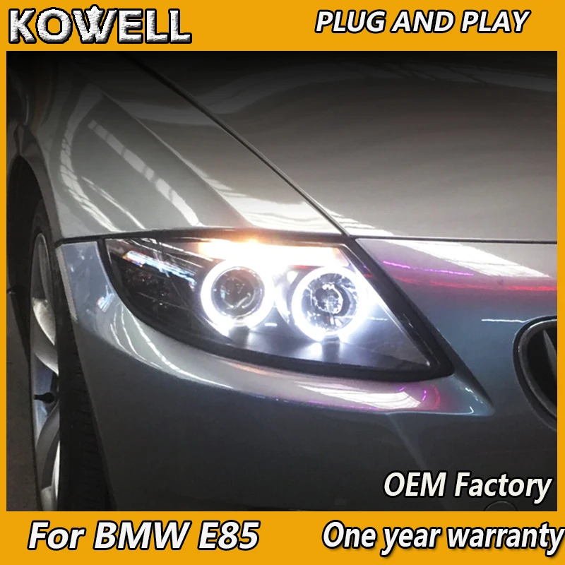 KOWELL Car Styling For BMW Z4 E85 led headlights 2003-2008 for Z4 headlight LED angle eyes drl H7 hid Bi-Xenon Lens low beam