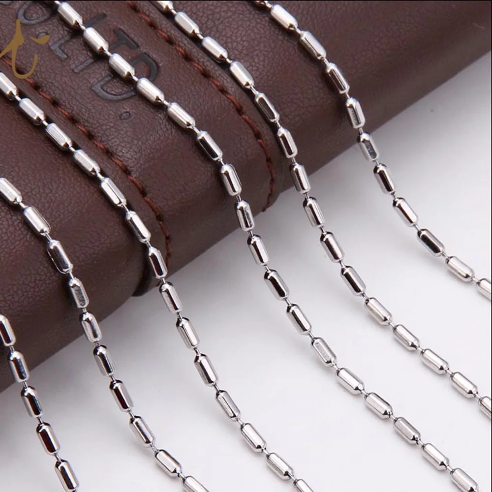 Wholesale Price 10/20/50/100pcs Width 1.5/2/2.4/3mm Silver Color Ball Beads Chain Stainless Steel Necklace DIY Jewelry