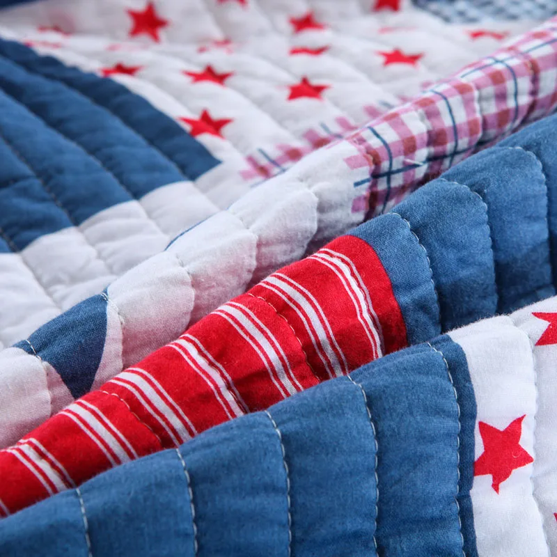 طقم لحاف مطبوع 3 قطعة الحجم الكامل 200*230 سنتيمتر مبطن الفراش القطن المفرش غطاء السرير الصبي غطاء الصيف خفيفة الوزن المعزي