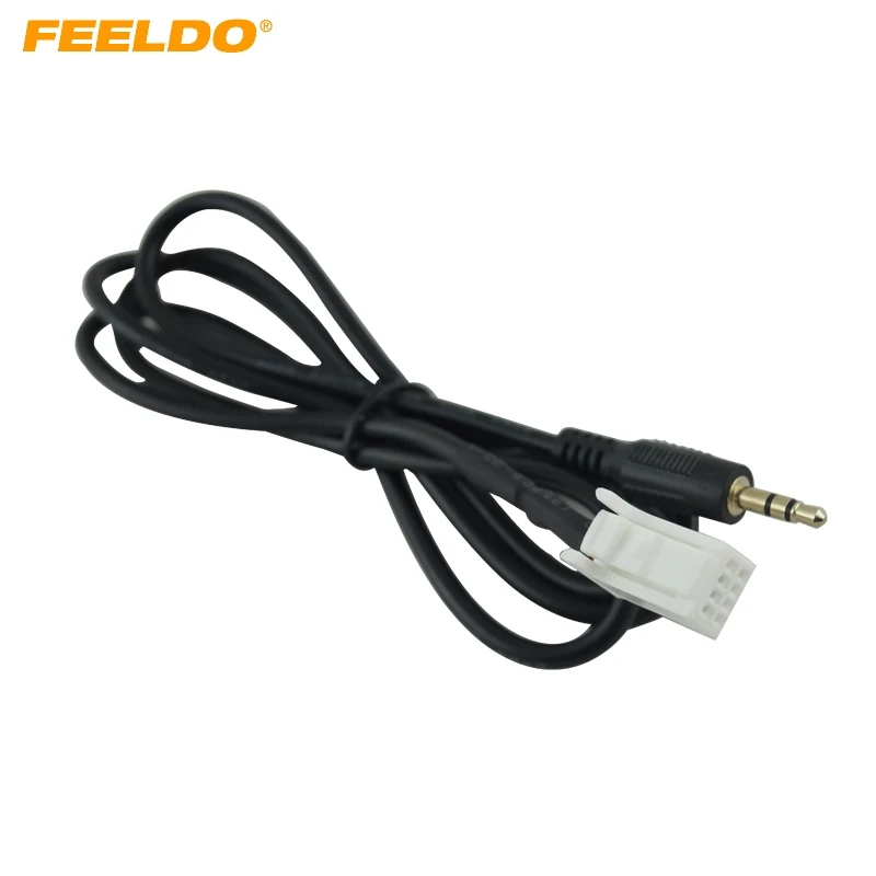 FEELDO 3.5mm Jack Car Radio Mp3 Audio Aux Cable To 8-Pin Adapter For Nissan INFINITI/Sylphy/Tiida/Qashqai/Geniss #1739