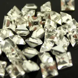 20p 2/3/4/6mm clear square pointback glass Fancy Stones strass di cristallo per collana spilla design di gioielli riparazione di orologi