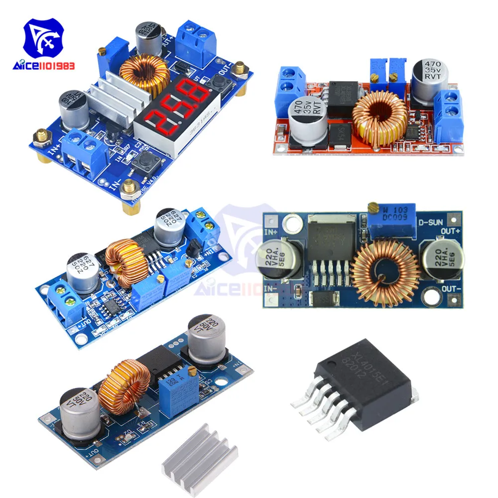 diymore XL4015 CC/CV DC DC 4 -38V to 1.25 -36V Max 5A 75W Step Down Buck Boost Converter Power Supply Module for Arduino