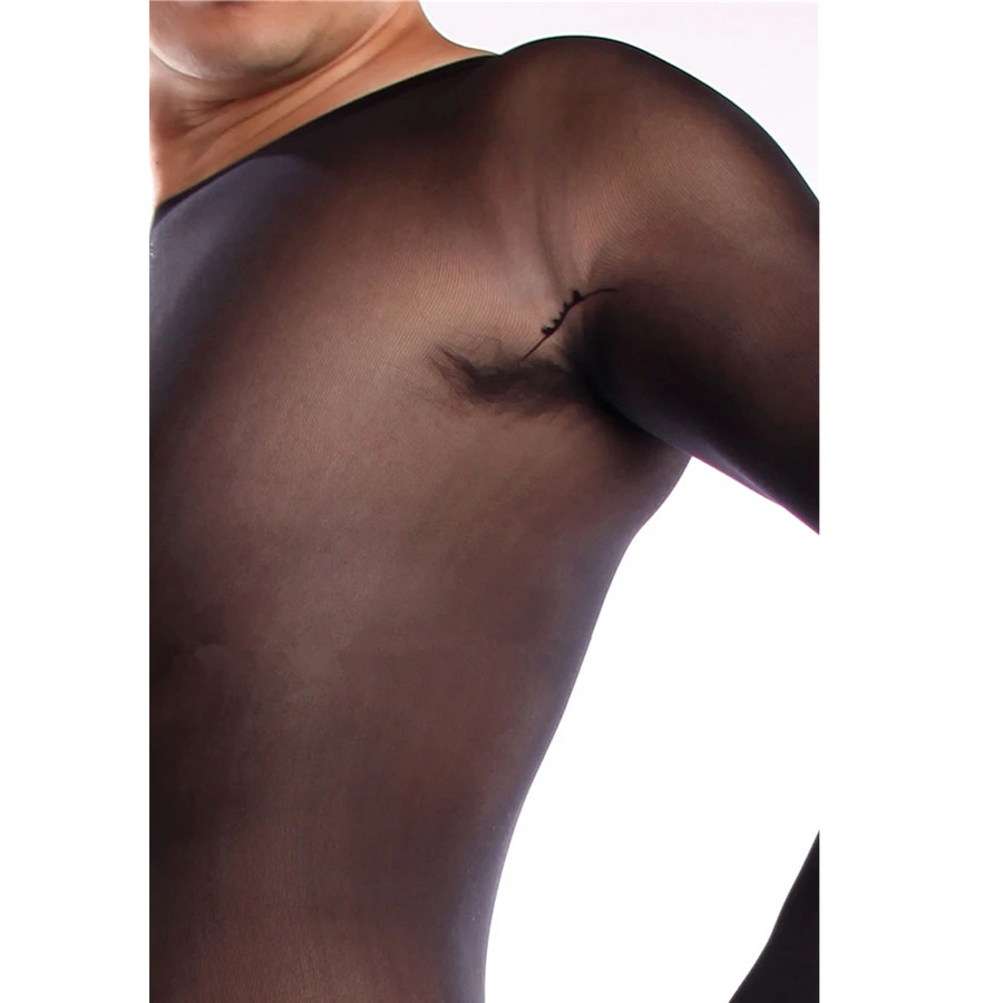 Tuta da uomo Sexy tentazione setosa corpo intero Plus Size calza corpo esotica per uomo Body Sexy bodystocking da uomo Gay