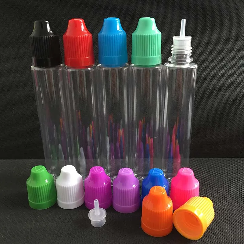 

New Refillable bottle 30ml PET dropper bottle Plastic Empty Pen Shape Style with childproof tamper evident multicolor caps