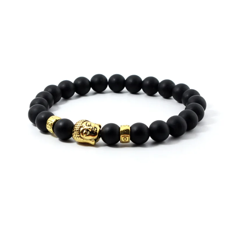 Neues Buddha-Kopf-Charm-Perlenarmband für Männer, Modisches Gallenstein-Naturstein-Armband für Frauen, Yoga-Schmuck, Partygeschenk, Großhandel – Detail 1