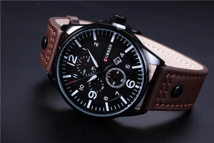 New Brand Curren Men\'s Watch Men Date Clock Men Casual Quartz Watch Leather Wrist Sports Watches Military Army Relogio Male