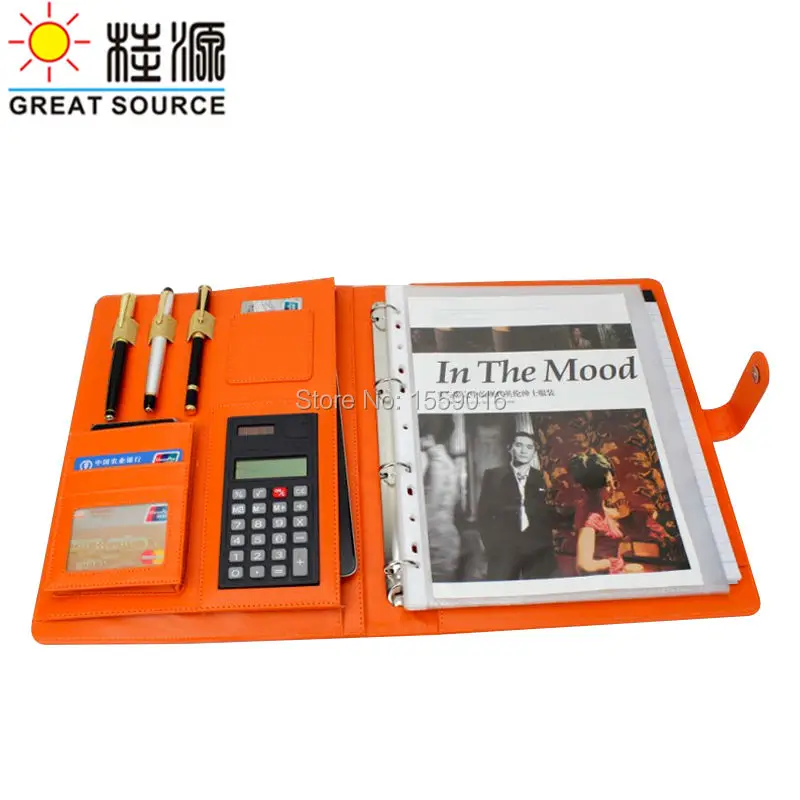 A4 Conferentie Ringen Bindmiddel Manager Bestand Compendium Map Ringband Document Map Met Rekenmachine (1Pc)