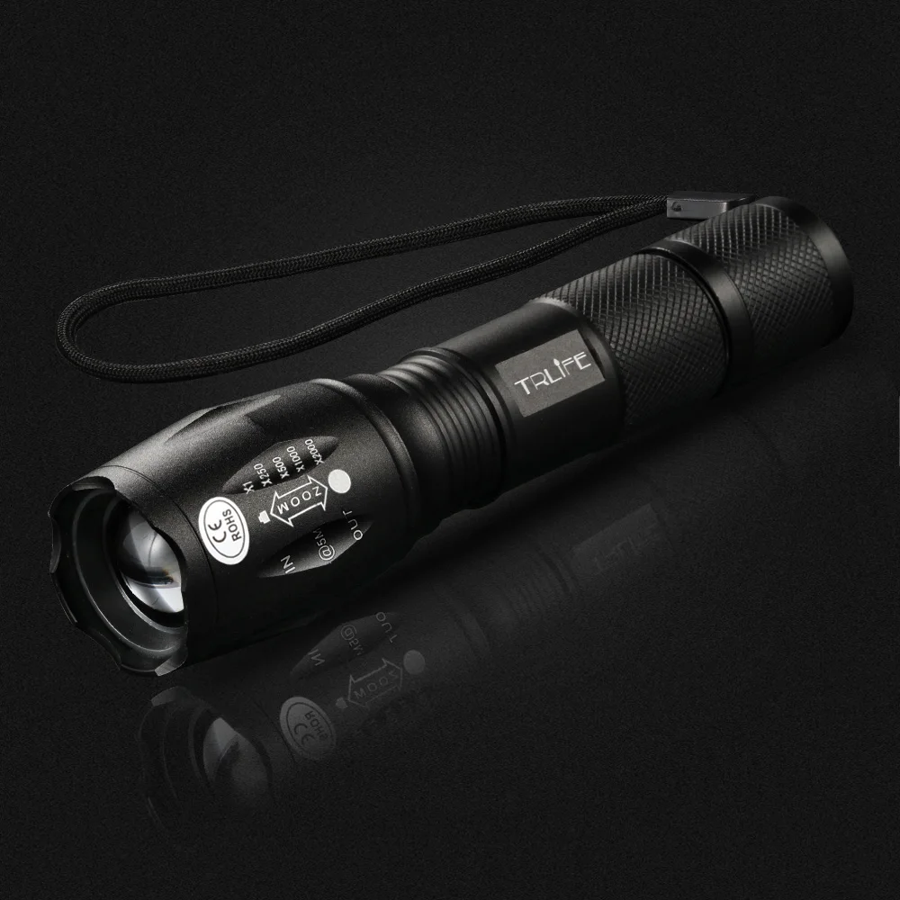 Ultra Bright Lanterns L2 Tactical LED Flashlight T6 Torch Camping Light 5 Switch Modes Zoomable Hiking Light 18650 Battery Light