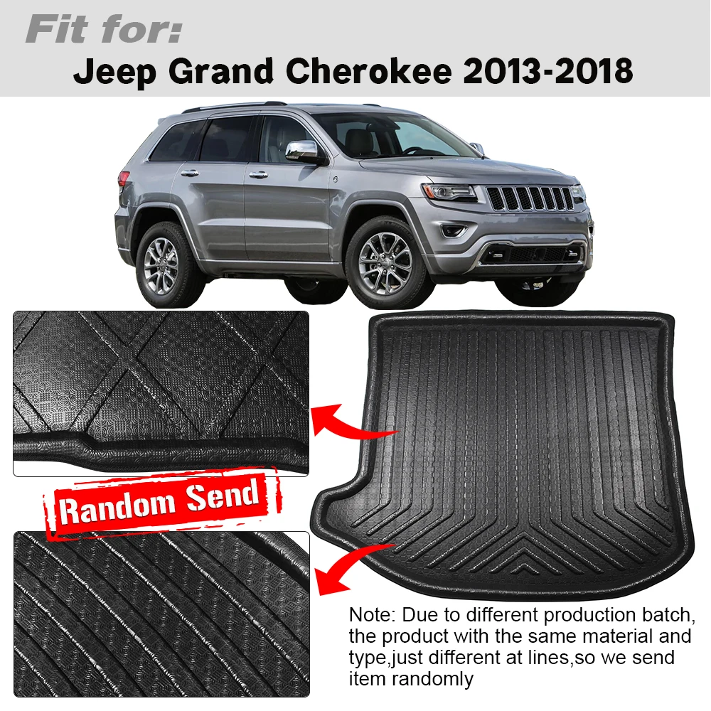 Buildreamen2 Car Rear Cargo Trunk Mat Boot Tray Liner Floor Pad Carpet Protector Mud For Jeep Grand Cherokee 2013-2018