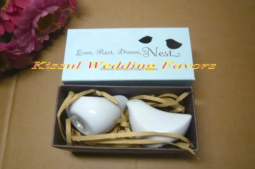 Wedding decorations Love Birds Salt and Pepper Shakers For Wedding and Party Favors 20pcs/lot(10Boxes=10sets) for Bridal Favors