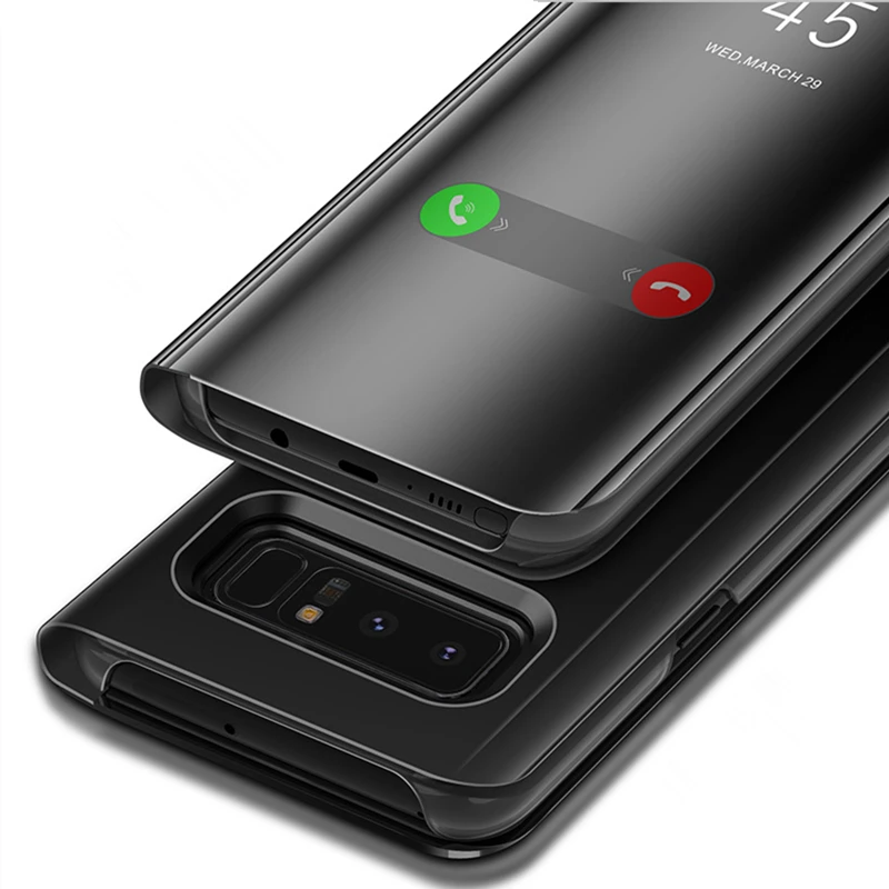 Smart APP Luxury Mirror View Flip Case For Samsung Galaxy S24 S23 S22 S21 S20 Ultra S10 S9 S8 Plus Note 20 10 9 Magnetic Cover