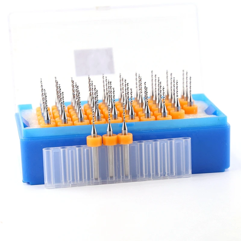 HANGXIN tungsten carbide PCB drill bit 50pieces/set Circuit board mini drill Drill wood ceramic tool Milling machine attachment