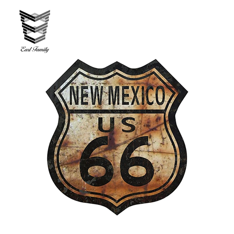 EARLFAMILY 13cm x 11.8cm Route 66 New Mexico Decal Sticker US Highway Sign Car Bumper Window Vinyl Decal Car Stickers