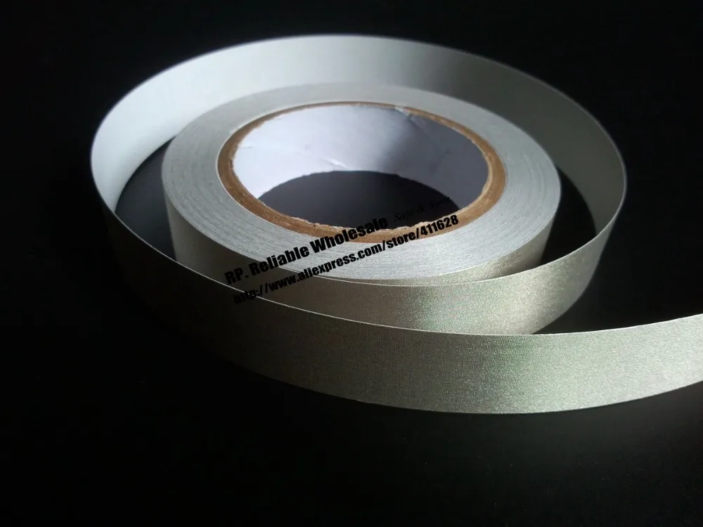 1x 60mm* 20 meters Silver One Side Adhesive Conductive Fabric Cloth Tape Components EMI Shielding Button Repairs