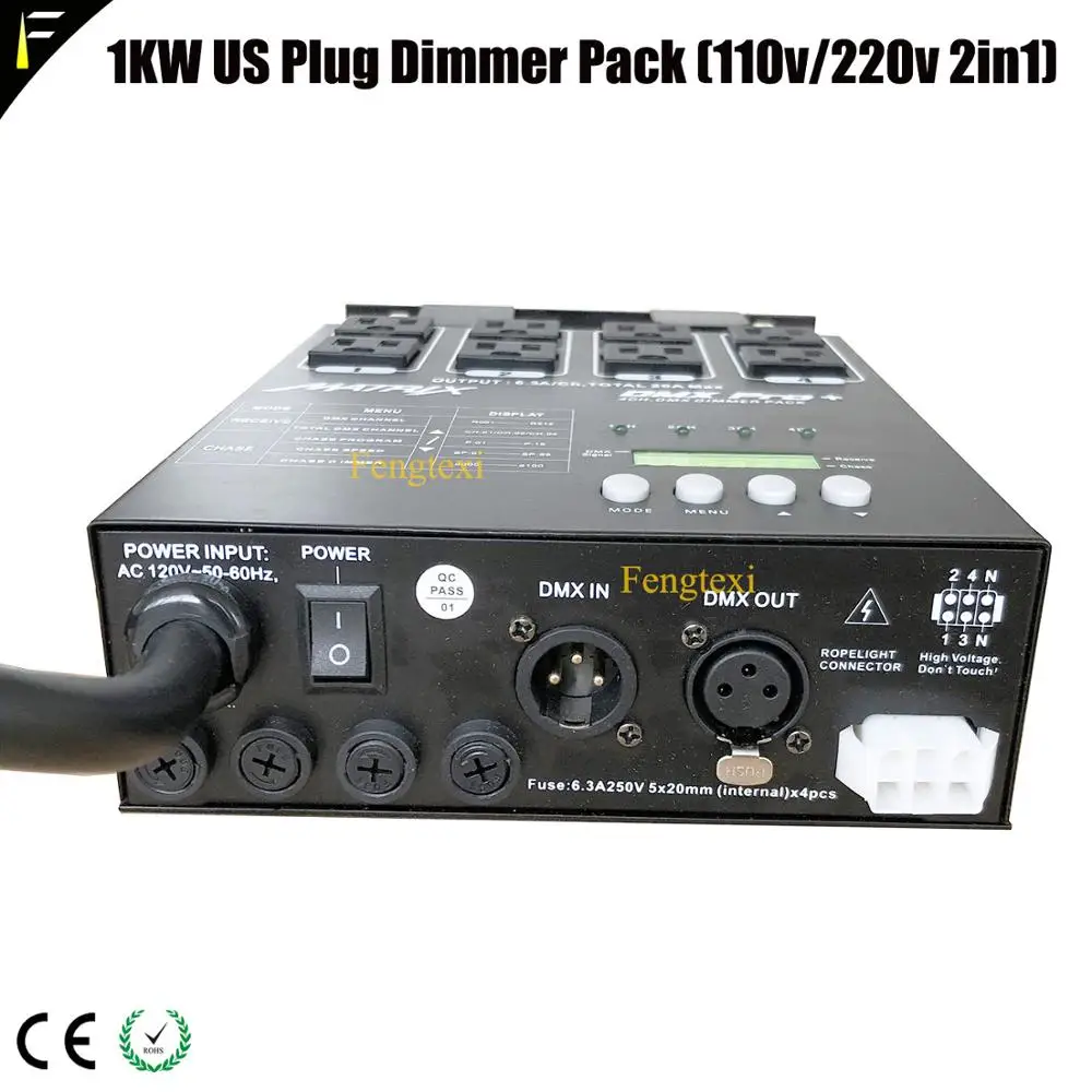 4CH/ 4 Channel 1kw DMX US Dimming Pack Controller With US Plug 110v/220v Each Channel 1KW