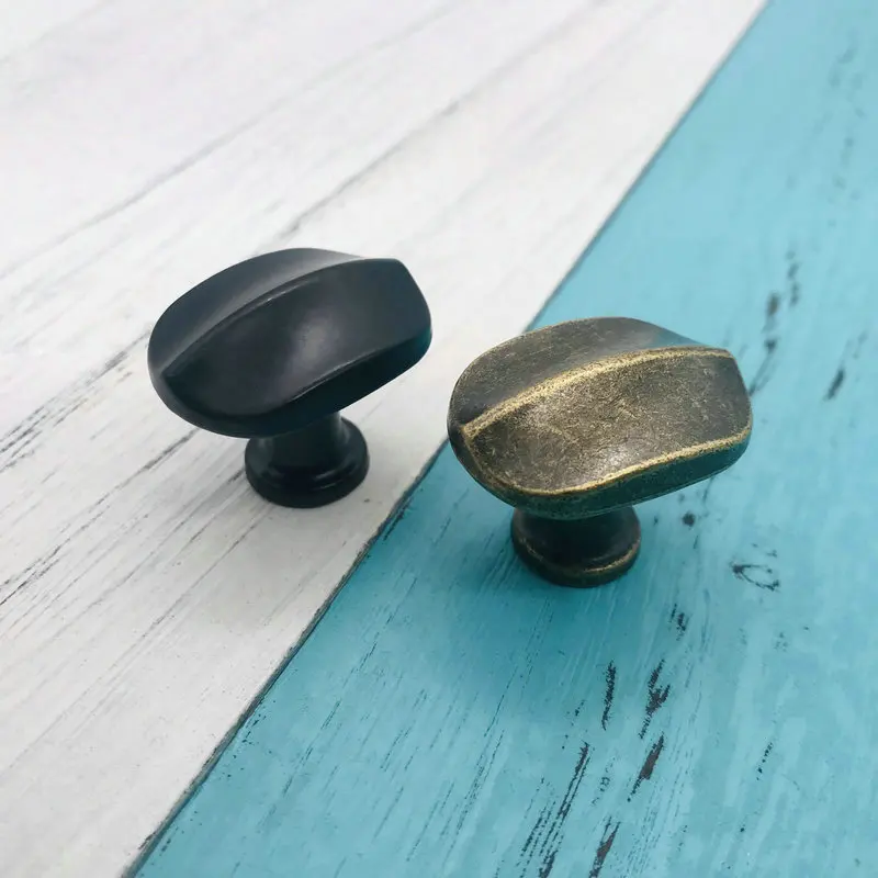 31mm Ellipse Solid Single Hole Dresser Drawer Pulls Handles Black Modern Furniture Wardrobe Cupboard Cabinet Knobs and Handles